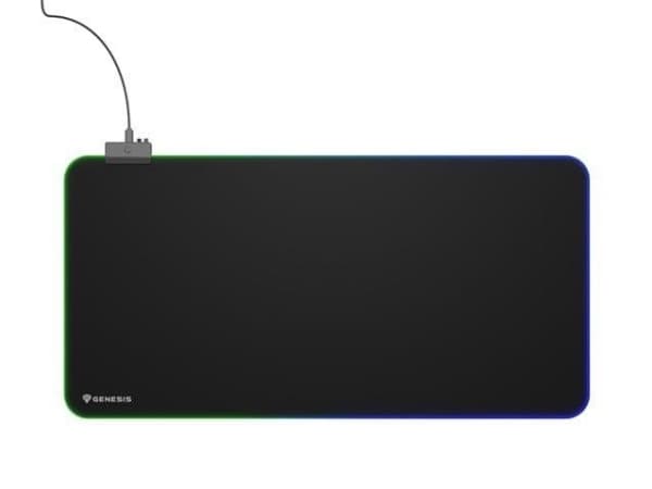 GENESIS Boron 500 XXL RGB, Svart, Monokromatiskt, Tyg, Gummi, USB-ström, Multifärg, Spelmusmatta