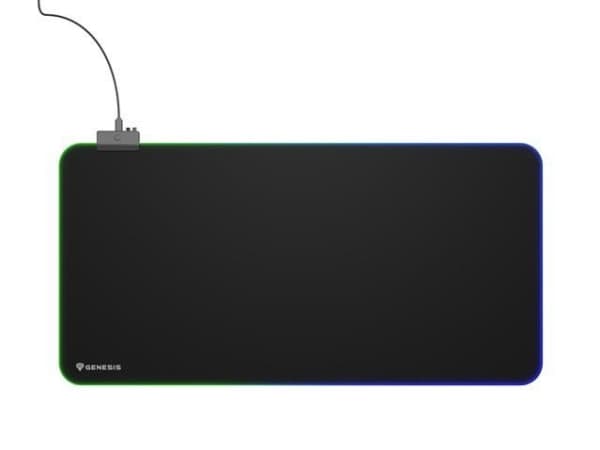 GENESIS Boron 500 XXL RGB, Svart, Monokromatiskt, Tyg, Gummi, USB-ström, Multifärg, Spelmusmatta