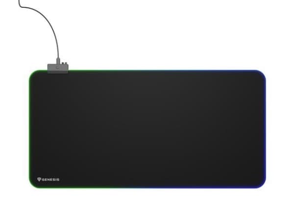 GENESIS Boron 500 XXL RGB, Black, Monochromatic, Fabric, Rubber, USB powered, Multicolour, Gaming mouse pad