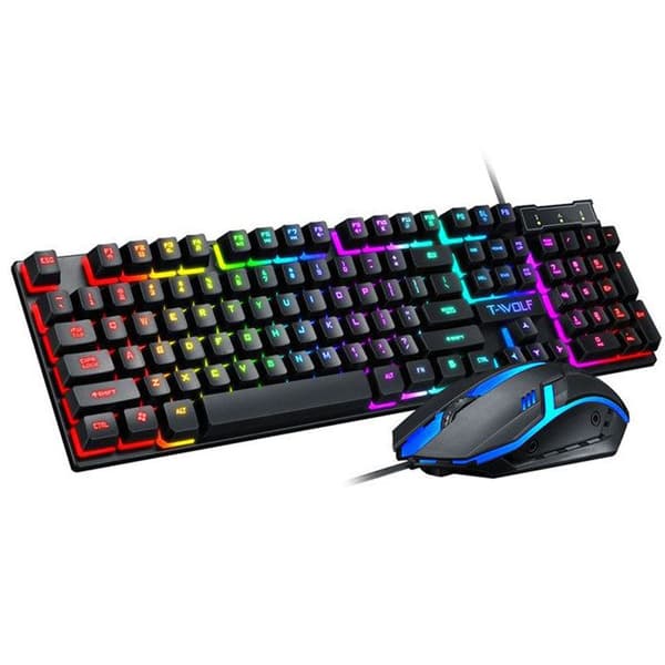 TD® Optical Wired RGB Gamer Mouse 17 knappar svart och gul / USB-port / Ultrasnabb respons / 12 000 dpi / Ljusstark LED