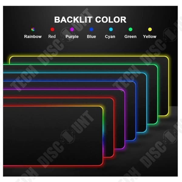 TD® Musmatta i stor storlek RGB Gaming Ljusstyrka Atmosfär Gaming Ljusbelysning för tangentbordsmus Skrivbordsdekoration