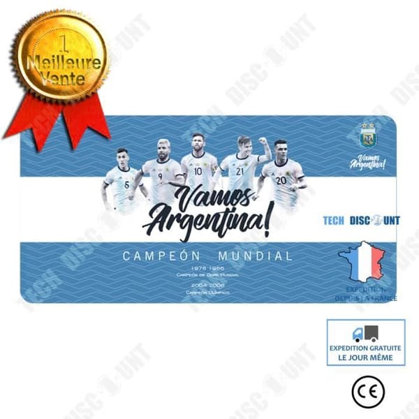 TD® musmatta Argentinas landslag Messi fotbollsfan Överdimensionerad halkfri spelmusmatta