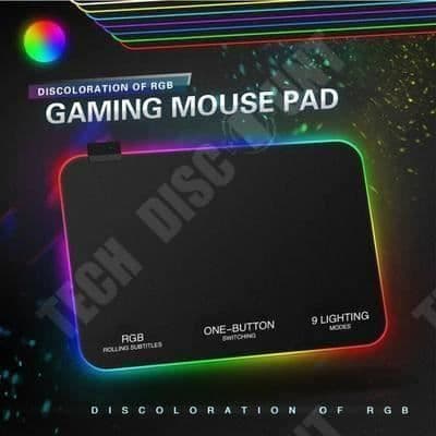 TD® Gaming Utseende Anti-slip musmatta / LED-ljus för spelmus med greppvänlig yta
