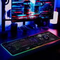 Miniatyrbild 2 av 3: XXL RGB Gaming Skrivbordsunderlägg Världskarta 90×40