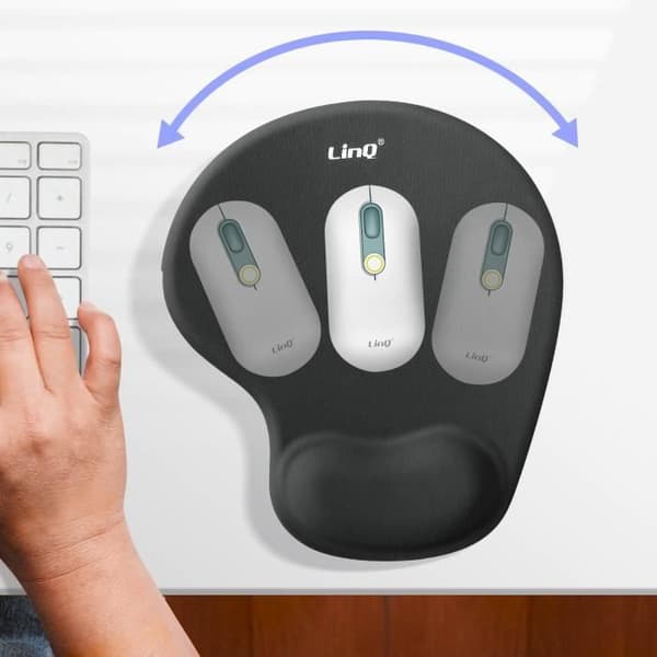 Ergonomisk musmatta med anti-trötthets handledsstöd LinQ Svart