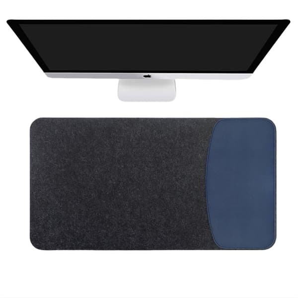 INF Elegant Filt & PU Läder Musmatta Blå M