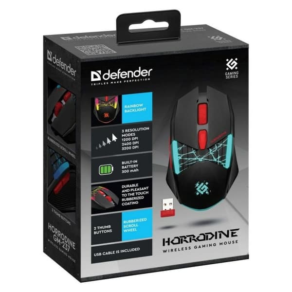 Gaming-mus Defender GM-237 HORRODINE Sort 3200 DPI