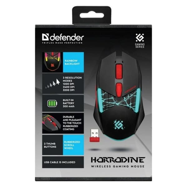 Gaming-mus Defender GM-237 HORRODINE Sort 3200 DPI