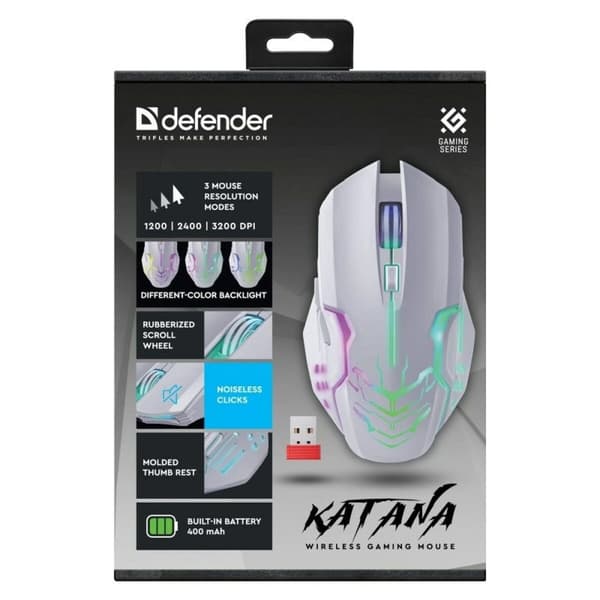 Gaming-mus Defender 52512 Hvid 3200 DPI