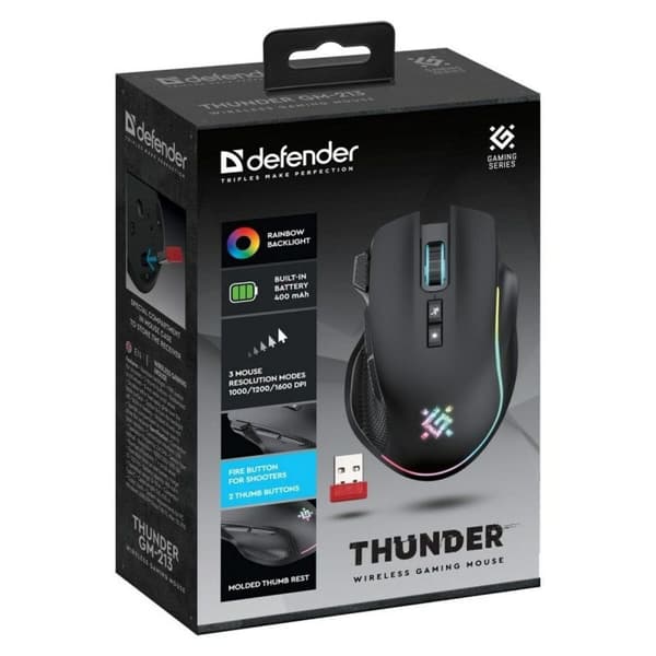 Gaming Mus Defender GM-213 THUNDER Svart