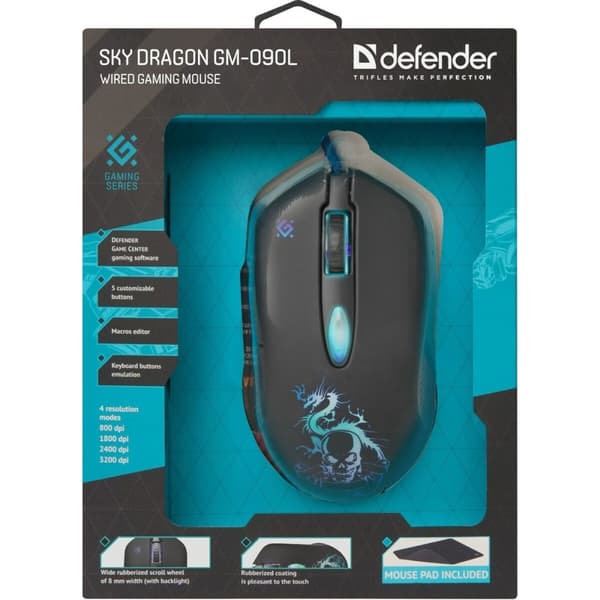 Gaming Mus Defender GM-090L Svart 3200 DPI