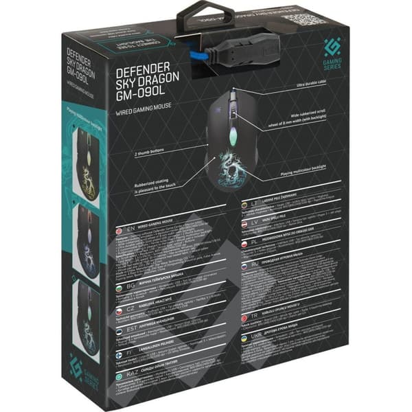 Gaming Mus Defender GM-090L Svart 3200 DPI