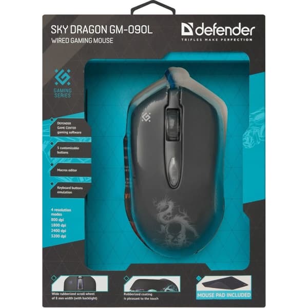 Gaming Mus Defender GM-090L Svart 3200 DPI