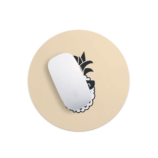 Questo casa - 1 -, Rund digitaltryckt musmatta med halkfri botten för kontor och hem Diameter 22 cm