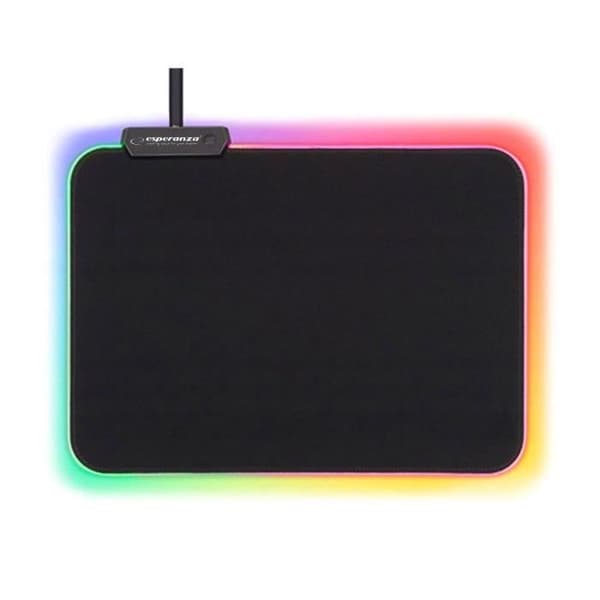 Spelmusmatta - Esperanza - RGB-belysning - 35 x 25 cm - Halkfri - Nylon