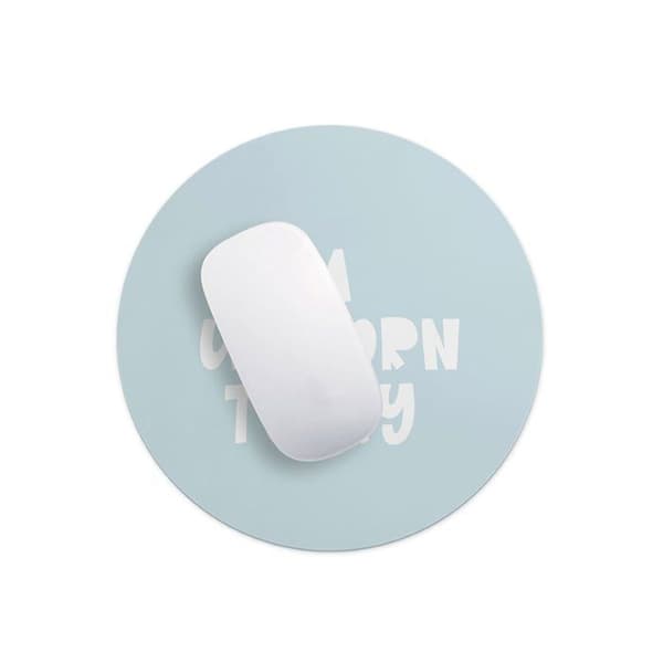 Questo casa - 1 -, Rund digitaltryckt musmatta med halkfri botten för kontor och hem Diameter 22 cm