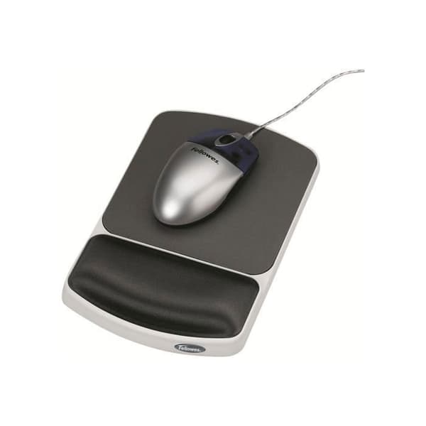 Musmatta med handledsstöd - Fellowes - Grafit, platina - Halkfri baksida - Lycra, gel