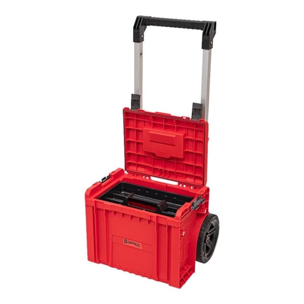 Qbrick System PRO Cart 2.0 Plus RÖD ULTRA HD stapelbar 490 x 415 x 660 mm 29 l IP54 dubbel avtagbart teleskophandtag