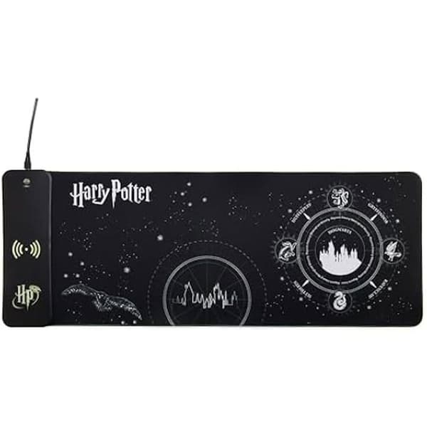 XL Spelmusmatta - NUMSKULL - Harry Potter - Trådlös Laddare 15W - Anpassningsbar LED - Halkfri