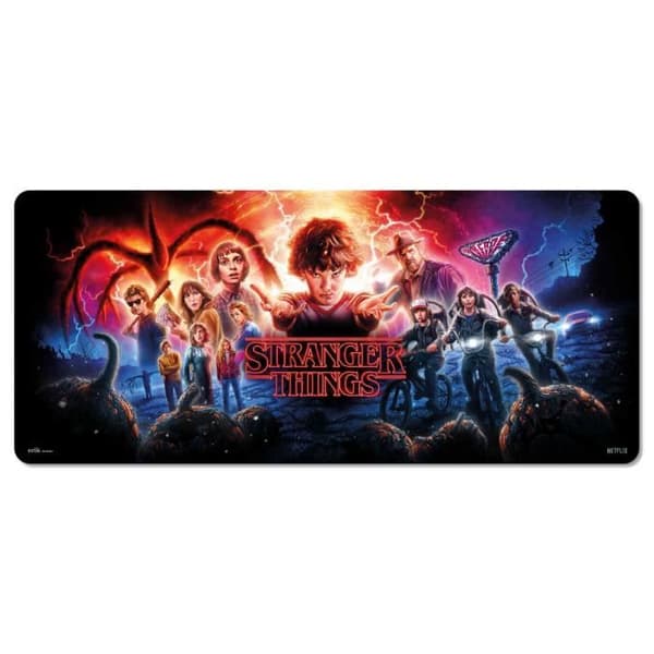 Musmatta - Stranger Things - XL - Textilyta med hög densitet - Halkfri bas - Förstärkta kanter