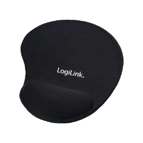 Musmatta - LogiLink - Svart - Handledsstöd - Klisterstöd - 3 mm tjocklek