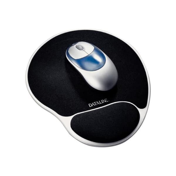 DATALINE Premium Gel Mouse Pad Musmatta med handledsstöd svart, silver