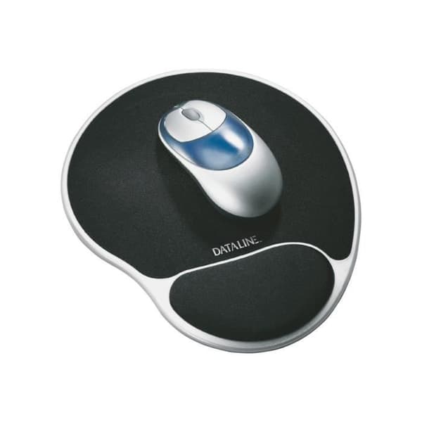 DATALINE Premium Gel Mouse Pad Musmatta med handledsstöd svart, silver