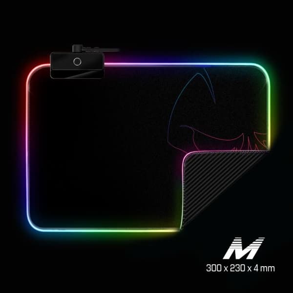 SPIRIT OF GAMER - Medium RGB-musmatta - Ljus LED-bakgrundsbelysning 10 lägen + RGB-färger - Komfortstruktur - Halkfri