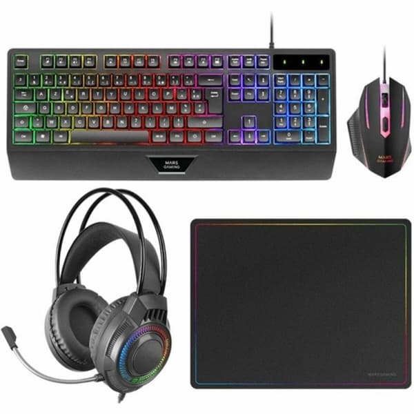 Tangentbord och Mus Mars Gaming MCP124PROES Svart