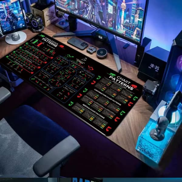 INF X-2447 Aktiemarkedsdesign Udvidet Gaming Musemåtte L