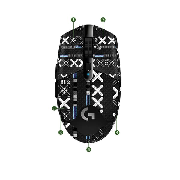 INF Parannettu pito: Liukumattomat hiiritarrat Logitech G304:lle Musta