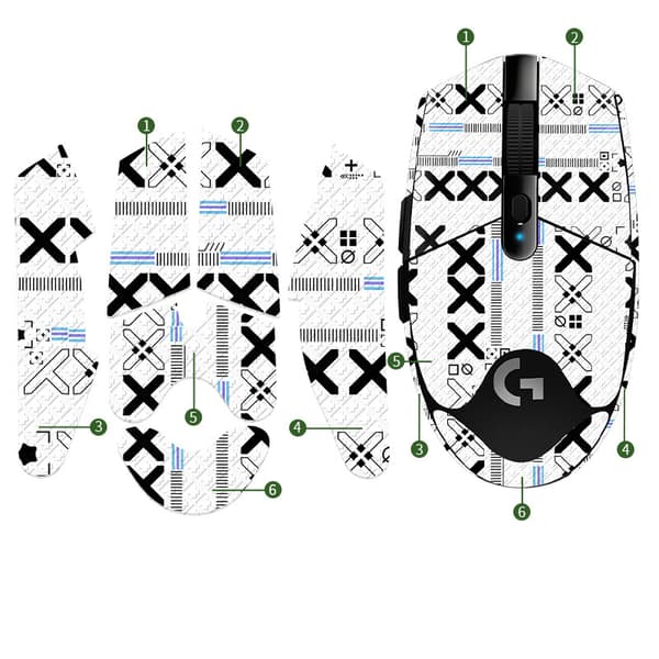 INF Parannettu pito: Liukumattomat hiiritarrat Logitech G304:lle Musta valkoinen