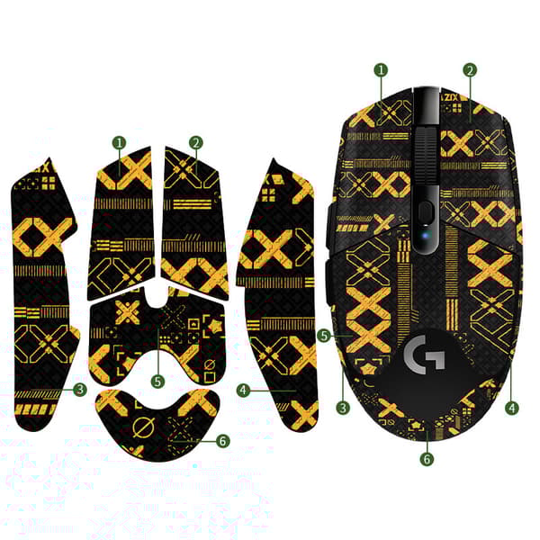 INF Parannettu pito: Liukumattomat hiiritarrat Logitech G304:lle Musta kulta