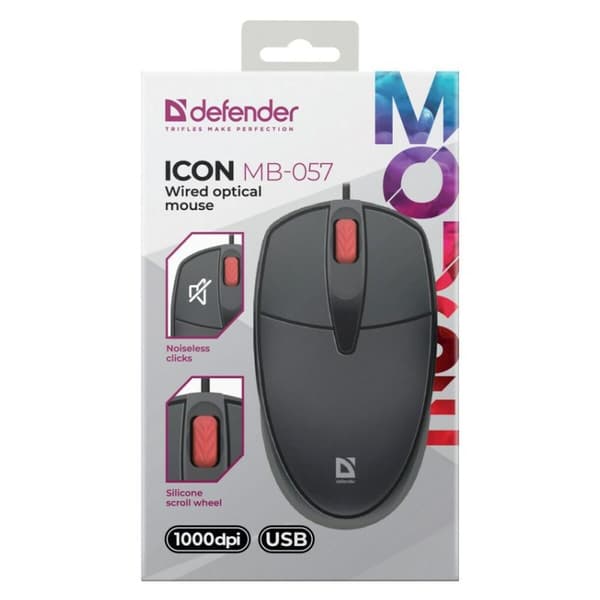Optisk Mus Defender DEFENDER ICON MB-057 Svart