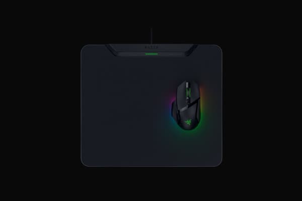 Razer HyperFlux V2, Svart, Monokromatiskt, Gummi, Halksäkert underlag, Spelmusmatta