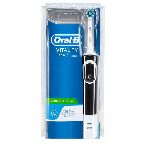 Braun Oral-b Vitality 100 Cross Action Cls Hvid,Sort