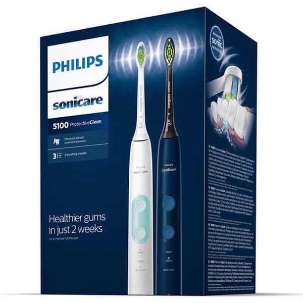 Philips Elektrisk Tandbørste Sonicare Protectiveclean 5100 2 Enheder Transparent