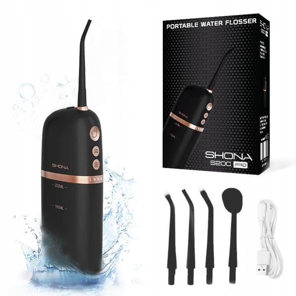 Dental Irrigator ledningsfri til tænder SHONA S200 PRO + CASE + 4 dyser