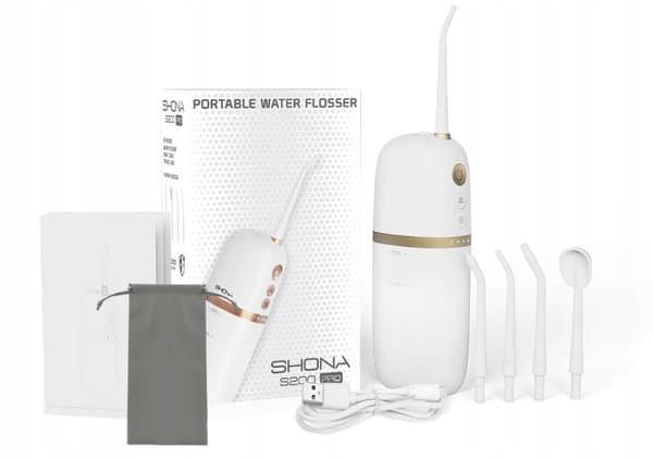 Dental irrigator sladdlös för tänder SHONA S200 PRO + fodral + 4 munstycken