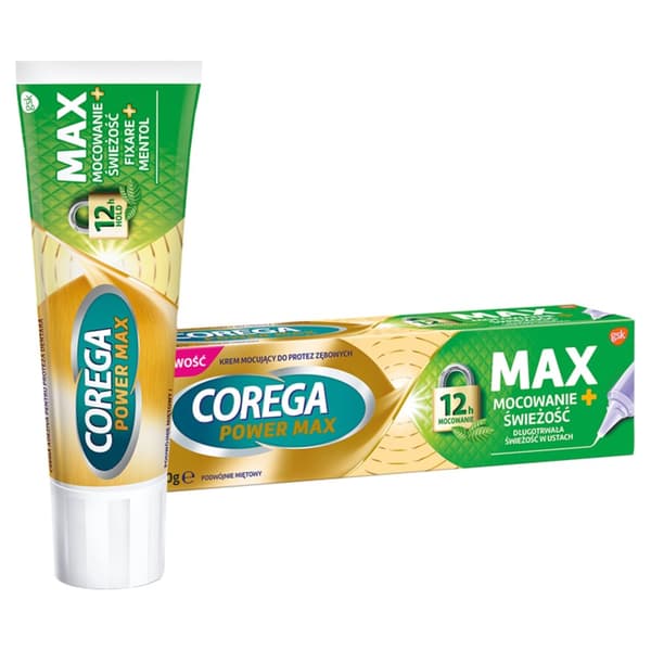 COREGA Power Max fixerings- och fräschörskräm för proteser