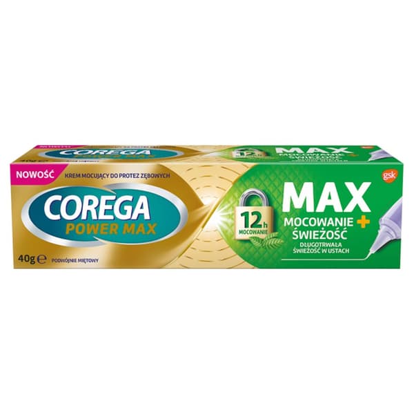 COREGA Power Max fixerings- och fräschörskräm för proteser