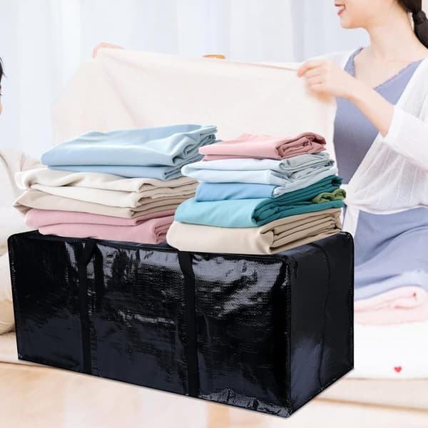 4 stycken flyttväska lådor flyttkartong åkpåse stor klädväska jumbopåse förvaring quilt handtag stammen