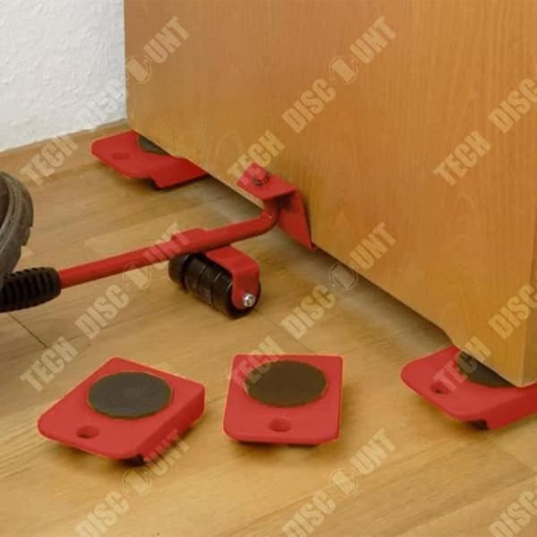 TD® Möbelflyttningstransportset 4 hjul + 1 handhjulsverktygssats Flyttmaterial Bra kvalitet 360° rotation