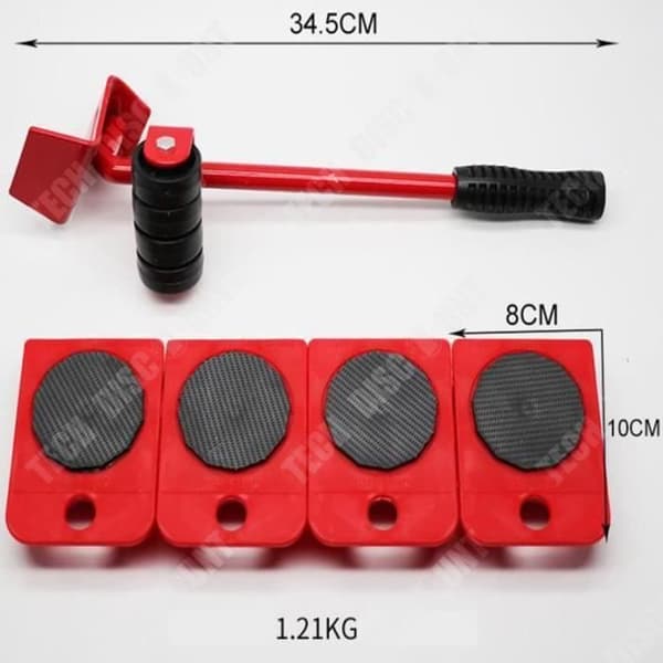 TD® Möbelflyttningstransportset 4 hjul + 1 handhjulsverktygssats Flyttmaterial Bra kvalitet 360° rotation