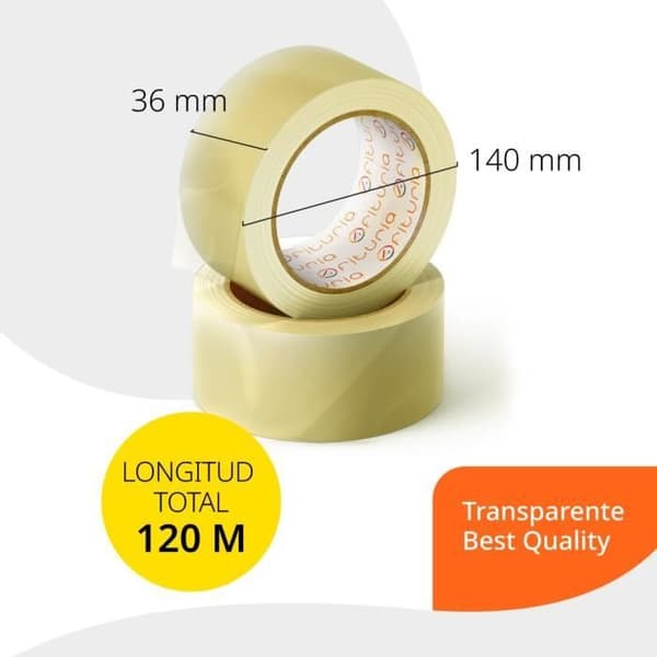 OFITURIA Transparent emballage tape för att packa kartonger för frakt och flytt.