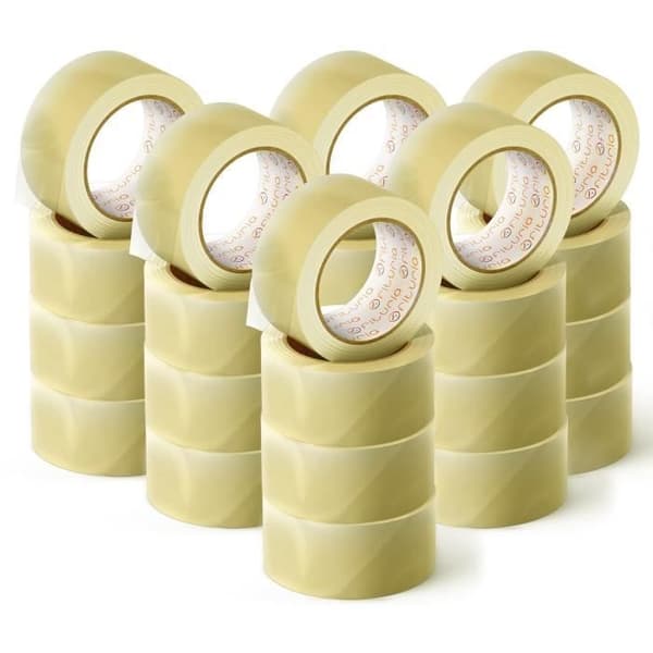 OFITURIA Transparent emballagebande för kartonger - 36mmx 60m - Transparent, 24 rullar