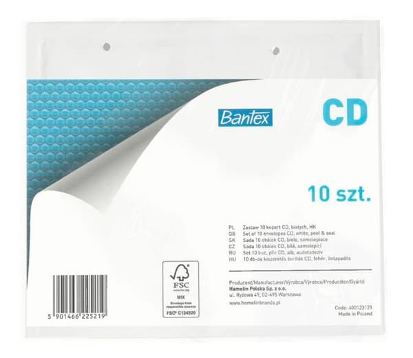 Postpåse - Bantex vadderad påse - 400123121 - Set med 10 bubbelkuvert Vit 175 x 200 mm