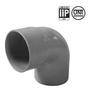 PVC-böj 87°30 MF för Ø80-rör, tjocklek 3,2 mm - grå - First Plast - PVC ...