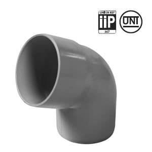 PVC-båge 67°30 MF för Ø80-rör, tjocklek 3,2 mm - grå - First Plast - PVC 25 ränna