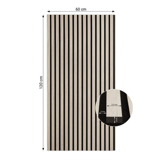 Lydpanel - Akustikpanel Naturlig - 60x120 Cm - 4 stk